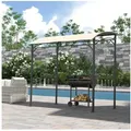 Produktbild: Outsunny Grillpavillon Regenschutz, UV-beständig, mit 1 Seitenteilen, (Grillpavillon, Grillüberdachung), für Garten, Balkon, Beige weiß