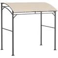 Produktbild: Outsunny Grillpavillon 215 x 150 x 220 cm Wasserabweisend Gartenpavillon mit Gebogendach, Gartenlauben mit Haken, BBQ Pavillon, Gartenzelt Grillzelt Partyzelt für Garten Party Picknick BBQ, Beige