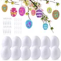 Produktbild: Ostereier Styroporeier,Ostereier zum Selbst Bemalen Beschriften,25 Stück Eier zum Aufhängen,DIY Pailletten Eier Osterdekoration zum Verzieren,Plastikeier zum Basteln Set,Färben Dekoration,Geschenk