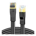 Produktbild: Cat 8 Ethernet Kabel 8m Schwarz 40Gbps 2000MHz Flachband Flexibel Gaming Zubehör