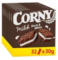 Produktbild: CORNY Müsli-Riegel Milch Dark & White, Milchsandwich, Kakao & Milchcreme, 32x30g