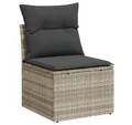 Produktbild: vidaXL Loungesofa Gartensofa ohne Armlehnen mit Kissen Hellgrau Poly Rattan, 1 Teile