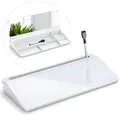 Produktbild: Varhomax Schreibtisch-Whiteboard aus Glas mit integriertem Spiegel, Desktop-Whiteboard mit Aufbewahrung, To-Do-Liste, Notizblock, Schreibtisch-Begleiter und Tastaturständer für Zuhause