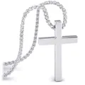 Produktbild: SERASAR Halskette Kreuz Herren Kette mit Anhänger - 50cm Silber Schmuck Männer Geschenk Idee für Jesus