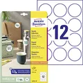 Produktbild: AVERY Zweckform L3416-10 Runde Etiketten (120 Klebepunkte, Ø60mm auf A4, runde Aufkleber zum Bedrucken, selbstklebende Produktetiketten, permanent haftende Marmeladenetiketten) 10 Blatt, weiß