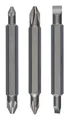 Produktbild: Bosch Zubehör Doppelklingenbit-Set PH1, PZ1, S 0,6 x 4,5, PH2, PZ2, S1 x 5,5, 60 mm, 3-teilig - 2607001745 (3 Teile)