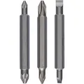 Produktbild: Bosch Accessories Professional 3tlg. Doppelklingen-Set für Phillips-Kreuzschlitz-, Pozidriv-Kreuzschlitz- und Längsschlitz-Schrauben (PH1, PZ1, S0,6 x 4,5; PH2, PZ2, S1,0 x 5,5)