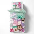 Produktbild: Squishmallows Bettwäsche 135x200 80x80 Baumwolle · Kinderbettwäsche Teenagerbettwäsche · Kuscheltiere Trend mit Koala, Einhorn, Fuchs & Co. · 2 teilig