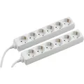 Produktbild: Meister - Steckdosenleiste 6-fach - 2 Stück - 1,4 m Kabel - weiß - Kunststoffleitung - IP20 Innenbereich / Steckerleiste / Mehrfachsteckdose /