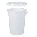 Produktbild: 100 Liter Kunststofftonne mit Deckel, ØxH 520/415x670 mm, weiß, lebensmittelecht