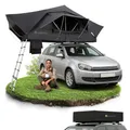 Produktbild: Juskys Autodachzelt Lago 140 x 240 cm - UV-Schutz & Wasserdicht - Matratze & LED-Beleuchtung - Camping & Outdoor - Teleskopleiter - Schwarz