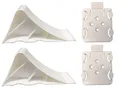 Produktbild: 2 Unterlegkeile Bremskeile Klipp-Halter weiß PKW Anhänger TÜV geprüft Hemmschuhe