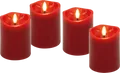 Produktbild: GOOBAY 77749 - LED Echtwachskerze 4er Set, rot, warmweiß mit Timer 10x7.5 cm