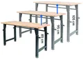 Produktbild: rikta höhenverstellbare Werkbank | höhenverstellbarer Arbeitstisch | ca. 135 (B) x 60 (T) x 85/95/105 (H) cm | Belastbarkeit 200 kg | FSC Holz-Arbeitsplatte
