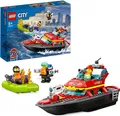 Produktbild: LEGO 60373 City Feuerwehrboot, Spielzeug, das im Wasser schwimmt, mit Rennboot, 3 Minifiguren und Jetpack, Feuerwehr-Boot-Spielzeug Geschenkidee für Jungen und Mädchen ab 5 Jahren