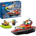 Produktbild: LEGO 60373 City Feuerwehrboot, Spielzeug, das im Wasser schwimmt, mit Rennboot, 3 Minifiguren und Jetpack, Feuerwehr-Boot-Spielzeug Geschenkidee f... - Bronze