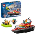 Produktbild: LEGO 60373 City Feuerwehrboot, Spielzeug, das im Wasser schwimmt, mit Rennboot, 3 Minifiguren und Jetpack, Feuerwehr-Boot-Spielzeug Geschenkidee für Jungen und Mädchen ab 5 Jahren