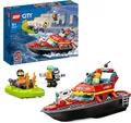 Produktbild: LEGO City Feuerwehrboot, Spielzeug, das im Wasser schwimmt, mit Rennboot