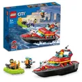 Produktbild: Lego 60373 Feuerwehrboot Rennboot Raketenrucksack mit Löschkanone 3 Figuren NEU