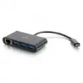 Produktbild: C2G USB-C Ethernet and 3-Port USB Hub Black Digital/Daten Netzwerk