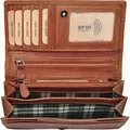 Produktbild: Benthill Geldbörse Damen Leder - Hochwertige weiche Vintage EchtLeder Damen Portemonnaie mit RFID Schutz - Grosse Damenbörse lang - Frauen Portmo... - Braun