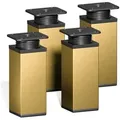 Produktbild: sossai® Möbelfuß Design-Möbelfüße, 4er & 8er Set, höhenverstellbar, (4-St), Farbe: Gold goldfarben 10 cm