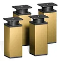 Produktbild: Sossai Möbel-Füße MFV1, 4er Set, goldfarben, 100 mm Höhe, Vierkantprofil 40 x 40 mm, höhenverstellbar, für Sideboards und Kommoden