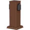 Produktbild: ledscom.de Garten Steckdosensäule POLLY für außen, IP44, 2-fach, Edelstahl, braun, eckig, 27 cm