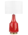 Produktbild: Beliani Moderne Tischlampe effektive Farbe Keramik/Poly-Baumwolle rot/cremeweiß Triversa