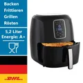 Produktbild: Heißluftfritteuse 5,2L Airfryer | Gesund frittieren | leise & modern | 1800 Watt