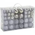 Produktbild: Spetebo - Christbaumkugeln im 100er Set - 3 Farben wählbar - Material: Kunststoff (grau)