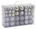 Produktbild: Spetebo Weihnachtsbaumkugel Kunststoff Christbaumkugeln 100er Set - grau (100 St), Weihnachtskugeln Christbaumschmuck Zierschmuck bruchsicher