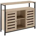 Produktbild: Tectake Sideboard Warrington Industrial Style Holz und Stahl  100 x 37 x 82 cm Industrial Holz Hell  Eiche Sonoma