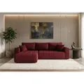 Produktbild: CORNERO Ecksofa LARA mit Schlaffunktion und Bettkasten Couch Sofa L-Form Eckcouch Sofa mit Schlaffunktion Rot Ottomane links - Rot