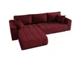 Produktbild: CORNERO Lara Ecksofa L-Form mit Schlaffunktion und Bettkasten – Couch L-Form fürs Wohnzimmer 3-Sitzer 280 cm x 175 cm x 85 cm (Rot, Ottomane Links)