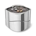 Produktbild: Umbra Wavy Schmuck Organizer, Stapelbare Schmuckdose zur Aufbewahrung und Ablage von Ringen, Ohrringen, Armbändern und Accessoires, Chrom