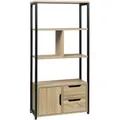 Produktbild: Woltu - Standregal Bücherregal mit Schrank 58x24x120cm eiche hell