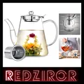 Produktbild: Teekanne Glas 1200ml hitzebeständig Edelstahl Sieb Teebereiter Teeset für los...