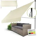 Produktbild: Juskys Klemmmarkise Kapstadt - Höhenverstellbar, Montage Ohne Bohren, Wasserabweisend, Uv-beständig, Senkrecht & Diagonal - 400x120 Cm, Beige