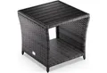 Produktbild: Casaria Beistelltisch (1-St), Polyrattan WPC Tischplatte 45x45x40cm Wetterfest Outdoor Garten