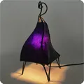 Produktbild: Orientalische Lampe Hennalampe marokkanische Lederlampe Tischleuchte Stehleuchte Mellah Sonne 35-38 cm, lila