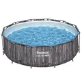 Produktbild: Bestway Steel Pro MAX Solo Pool ohne Zubehör 366 x 100 cm, Holz-Optik (Mooreiche), rund