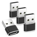Produktbild: Basesailor USB C Buchse auf USB Stecker Adapter für iPhone 17 16 Pro Max 4Pack,Typ C Ladekabel Konverter für iWatch 10 9,iPhone 13 14 15 Mini Max,XR,Airpods 4,iPad Air 5,Samsung Galaxy S25 Ultra A55