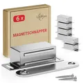 Produktbild: LouMaxx Magnetschnäpper stark - Haltekraft 6kg - 6er Set aus Edelstahl – Türmagnet - Schrankmagnet – Möbelmagnete – Tuer Magnetverschluss Edelstahl– Magnethalter Schranktür für sicheren Halt