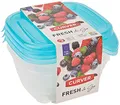 Produktbild: Curver Set mit 3 Fresh'n Go-Boxen (3 x 0,25 l) – transparente Frischhaltebox – geeignet für Mikrowelle, Spülmaschine, Gefrierschrank – blau