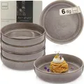 Produktbild: SÄNGER Kairo Graphit | Pastaschalen 6 teilig, 6x Nudel Schalen aus Steingut, Schüssel Set spülmaschinenfest mikrowellenfest kratzfest, große Schüssel Mocha Braun 800 ml | VALUE COLLECTION