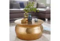 Produktbild: FINEBUY Couchtisch SuVa12227_1 Wohnzimmertisch Rund Sofatisch Hammerschlag Stubentisch (60x30,5x60 cm Aluminium Hammerschlag Gold Rund), Kleiner Wohnzimmertisch, Sofatisch Orientalisch