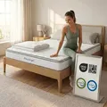 Produktbild: VIKTORIA Taschen Federkernmatratze 100x200 cm - Integrierter Topper; 25cm Höhe; H4, H3, H2 Misch-Härtegrad; 7 Zonen Matratze - Taschenfederkernma...