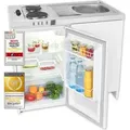 Produktbild: Exquisit Mini-Küche Pantry KK1085 weiss | Kühlschrank mit 76 l Nutzinhalt | Masse-Kochfeld | Edelstahl-Spüle | Spülschrank - Weiß