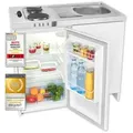 Produktbild: Exquisit Mini-Küche Pantry KK1085 weiss | Kühlschrank mit 76 l Nutzinhalt | Masse-Kochfeld | Edelstahl-Spüle | Spülschrank
